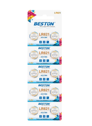 BESTON BST-LR621 AG1 Lithium Battery (10pcs) 2 * 5 Pcs: Pack of Ten BST-LR621 AG1 Lithium Batteries, (Pack of 10) - pzsku/ZB295369A658393EF4CE0Z/45/_/1740658286/bd06add5-1f78-46d9-92a8-37e47adb1c0b