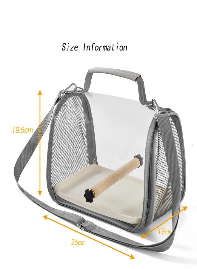 KINGVELLY Portable Small Bird Travel Cage Carrier, A Convenient Go Out Solution for Various Birds and Lizard, Featuring a Standing Perch and Comfortable Mat (with Tray). - Image 4