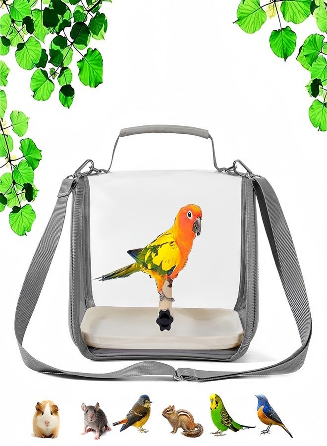 KINGVELLY Portable Small Bird Travel Cage Carrier, A Convenient Go Out Solution for Various Birds and Lizard, Featuring a Standing Perch and Comfortable Mat (with Tray). - Image 5