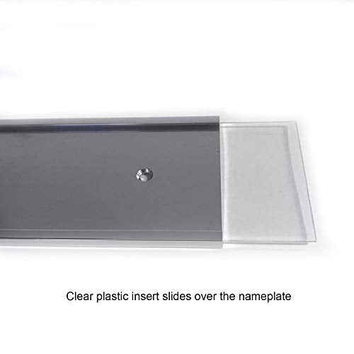 NapTags 10 x 2 Wall or Door Nameplate Holder with Clear Plastic Insert - Pack of 10 (Silver) - Image 2