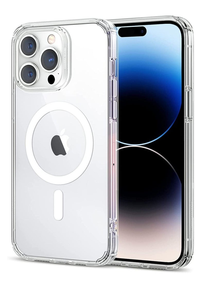 Gravity iPhone 14 Pro Max Case MagSafe, Krystec Clear Magnetic Phone Case [Ultra-Yellowing Resistant], Shockproof Military-Grade Protection, HaloLock Cover for iPhone 14 Pro Max, Clear - Image 1