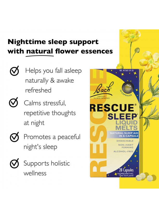 RESCUE - Rescue Sleep Liquid Melts, Natural Orange Vanilla Flavor, Natural Sleep Aid, Stress Relief, Homeopathic Flower Essence, Free Of Melatonin, Gluten & Sugar, 28ct. - Image 1