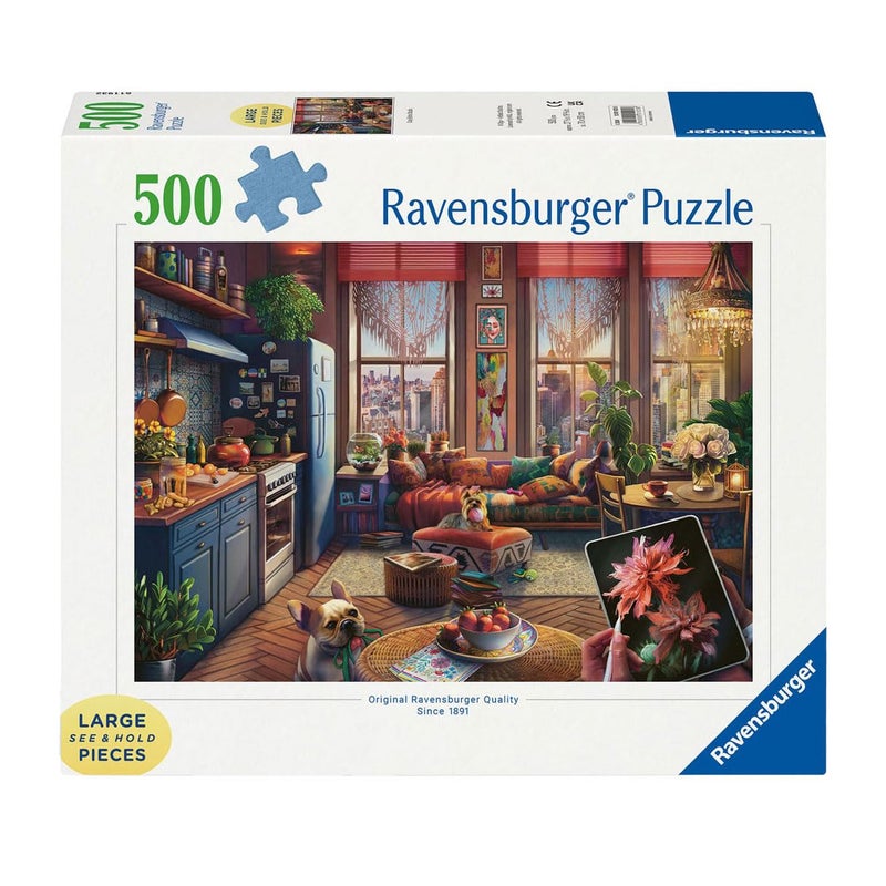 Ravensburger بازل رافينسبورجر كوزي بوهو ستوديو - تنسيق كبير 500 قطعة | صور نابضة بالحياة وخالية من الوهج | تناسق مثالي | مثالي للبالغين والأطفال - Image 1