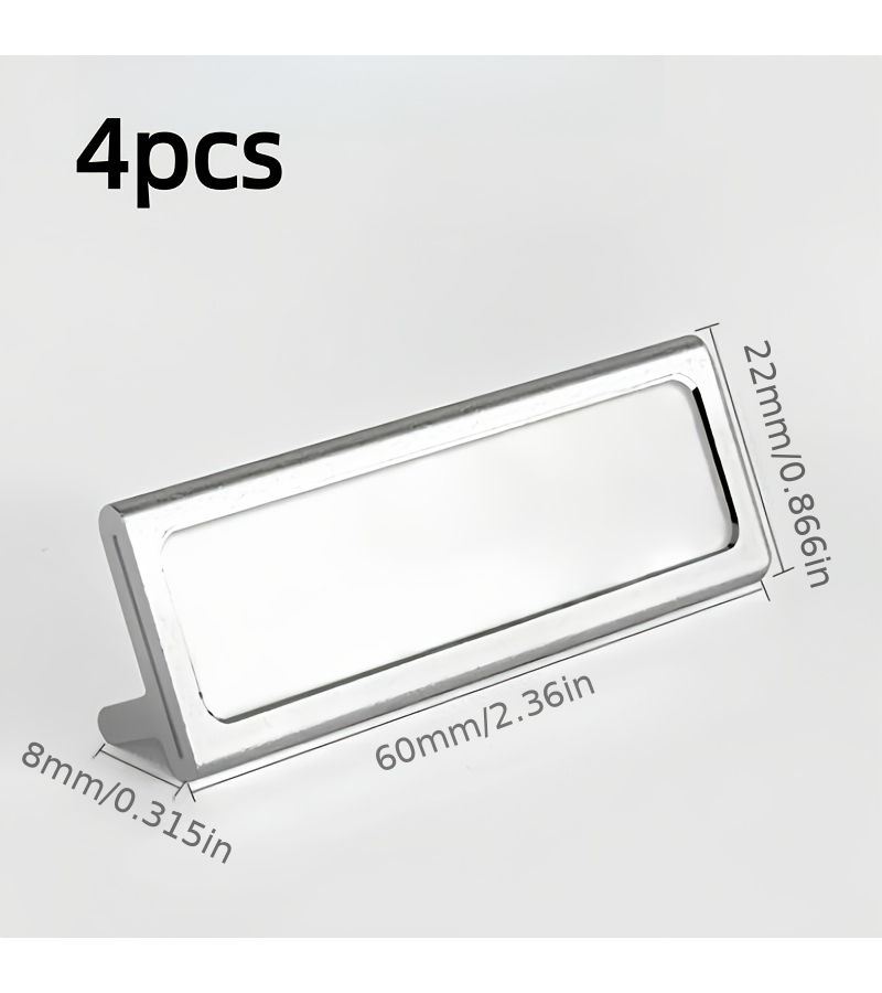 4 Pack Silvery Metal Price Tags Heavy Duty Golden Lettering Display - Image 5