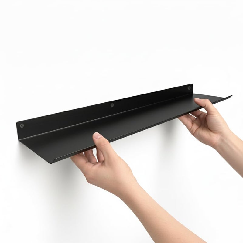 Djuize Metal Kitchen Shelf Rack|Metal Rack for Kitchen Storage|Organizer|Shelf|Vegetable Rack, Cupboard Shelf (Large Black 65cm) - Image 3