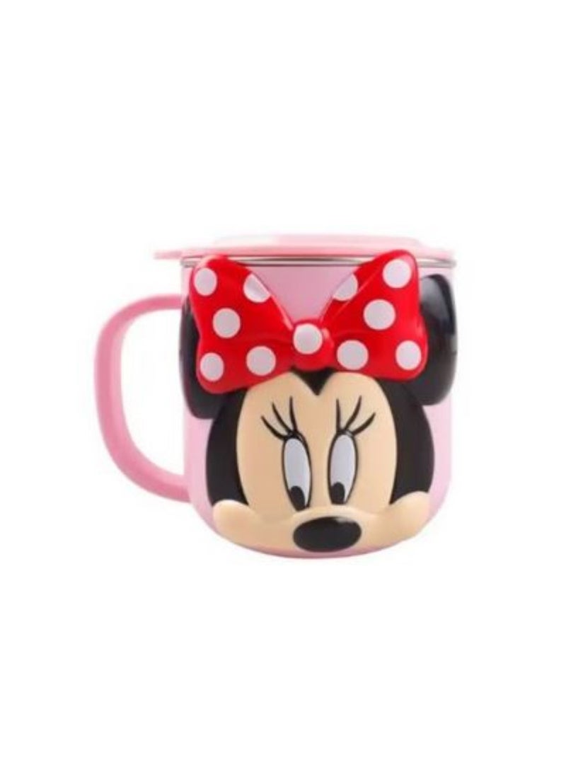 ديزني 3D كارتون للأطفال شرب كوب ماء كوب حليب ستانلس ستيل 300 مل (ميني ماوس) - Image 1