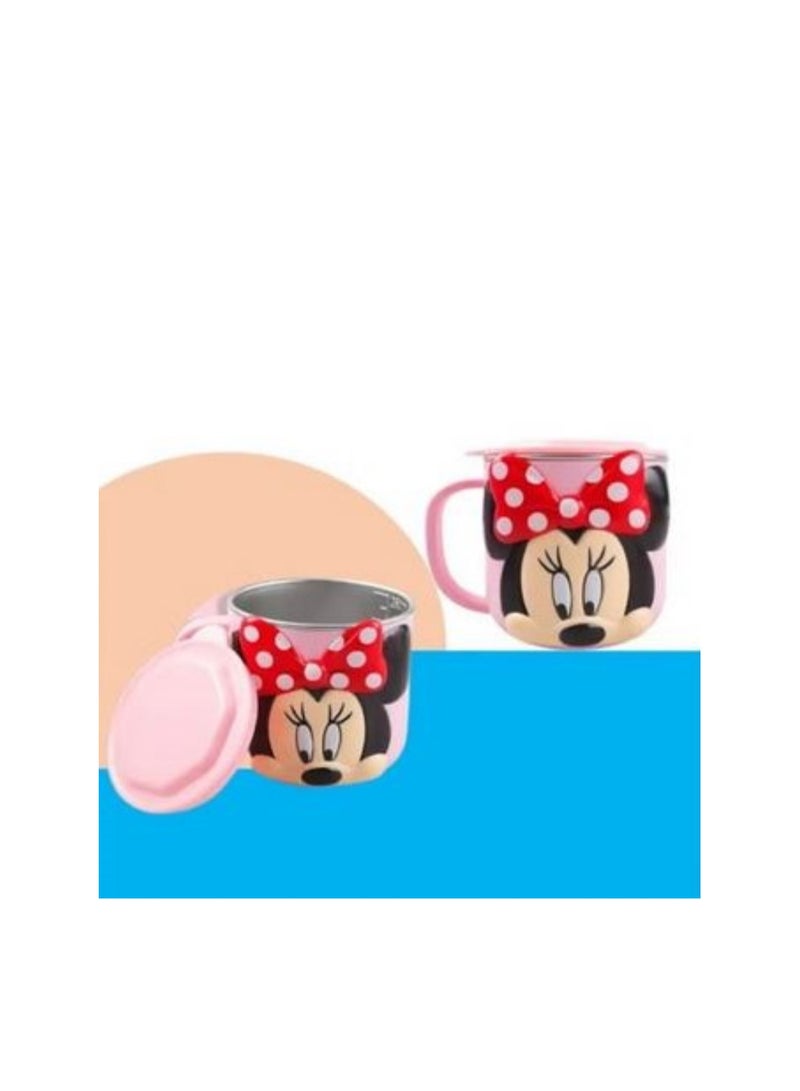 ديزني 3D كارتون للأطفال شرب كوب ماء كوب حليب ستانلس ستيل 300 مل (ميني ماوس) - Image 2
