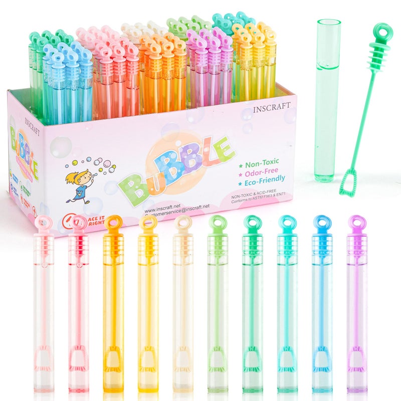 INSCRAFT Bubble Wand 90 Pack Pastel Bubble Wands Bulk 15 Colors for Halloween Summer Toys Wedding Outdoor Indoor Activity Use Bubbles Party Favors Gifts for Kids Toddlers - Image 3