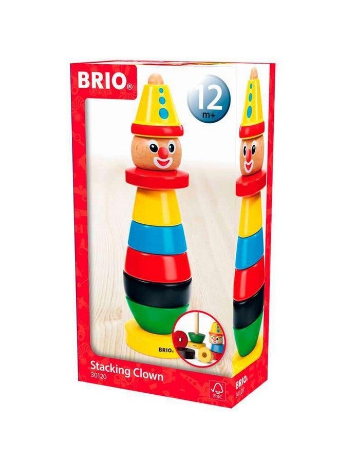 BRIO Infant & Toddler 30120 - Stacking Clown - 9 Piece Wood Stacking Toy for Kids Ages 1 and Up - Image 1