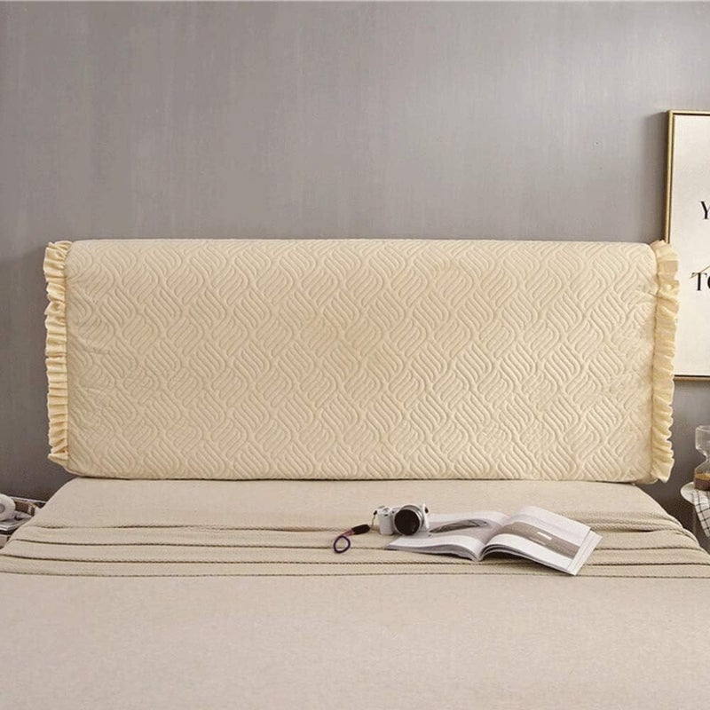 Crystal Velvet Bed Head Double Single Queen King Size All Inclusive Bed Headboard Slip Thicken Cotton Bed Backrest Protector Dustproof for Bedroom Decoration Blue-190cm (Yellow 190cm) - Image 2