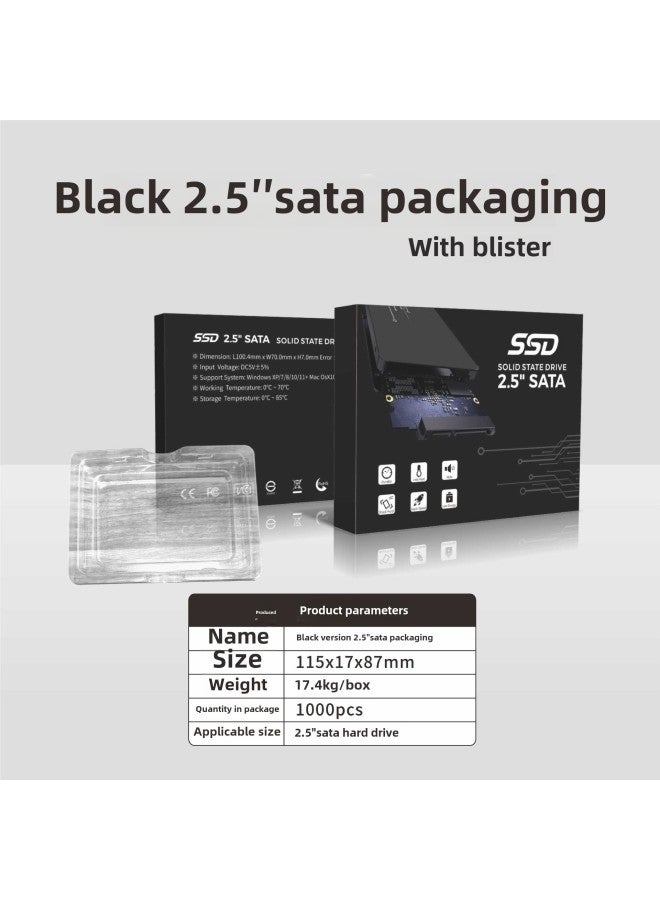 Direct SSD Packaging Box SATA2.5 SSD M.2 Neutral Universal Packaging Box-Color:Black 2.5" Packaging With Blister-Capacity:Universal  - Image 1