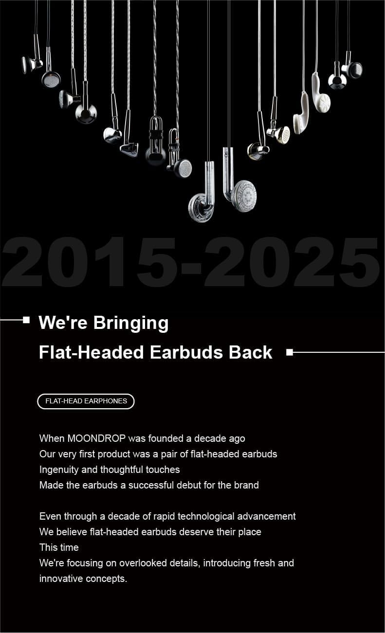 Moondrop Nice Buds Flat-Headed Earbuds with 3.5mm Stereo Plug (Black Transparent with Mic) - Image 5
