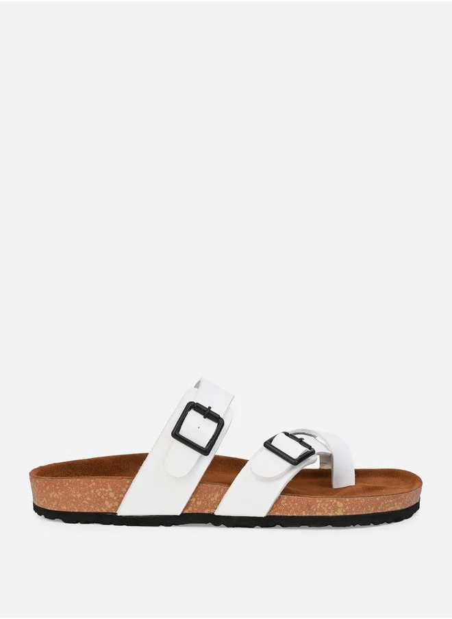 Styli Toe Loop Buckle Double Strap Sandal