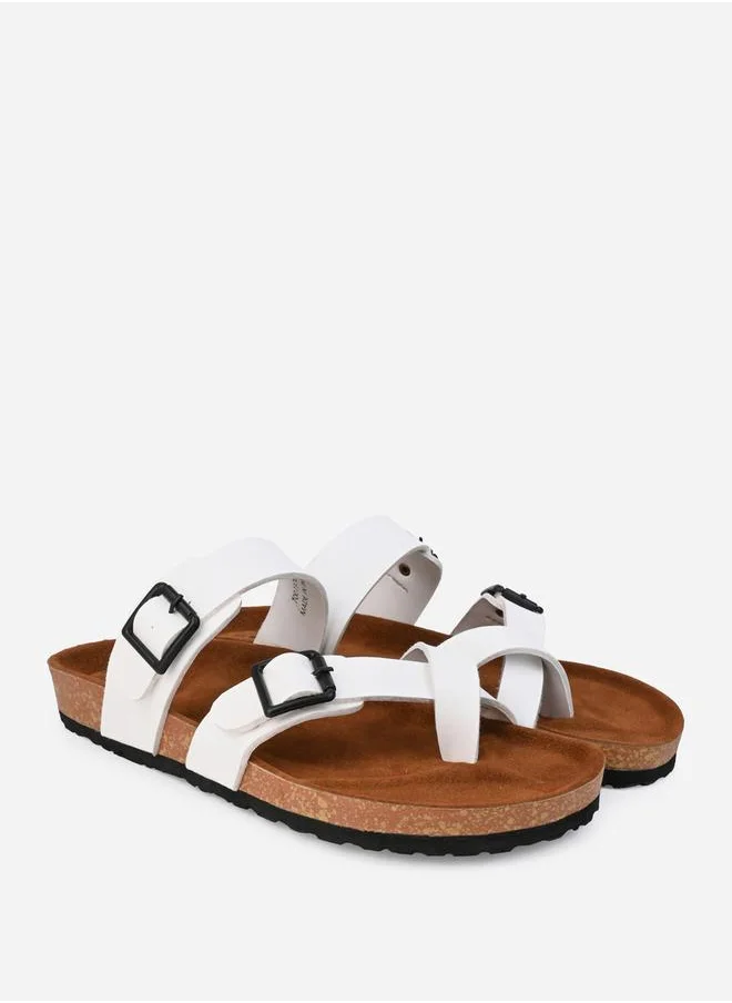 Styli Toe Loop Buckle Double Strap Sandal