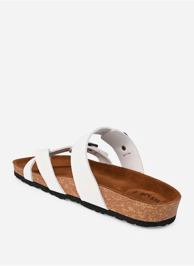 Styli Toe Loop Buckle Double Strap Sandal
