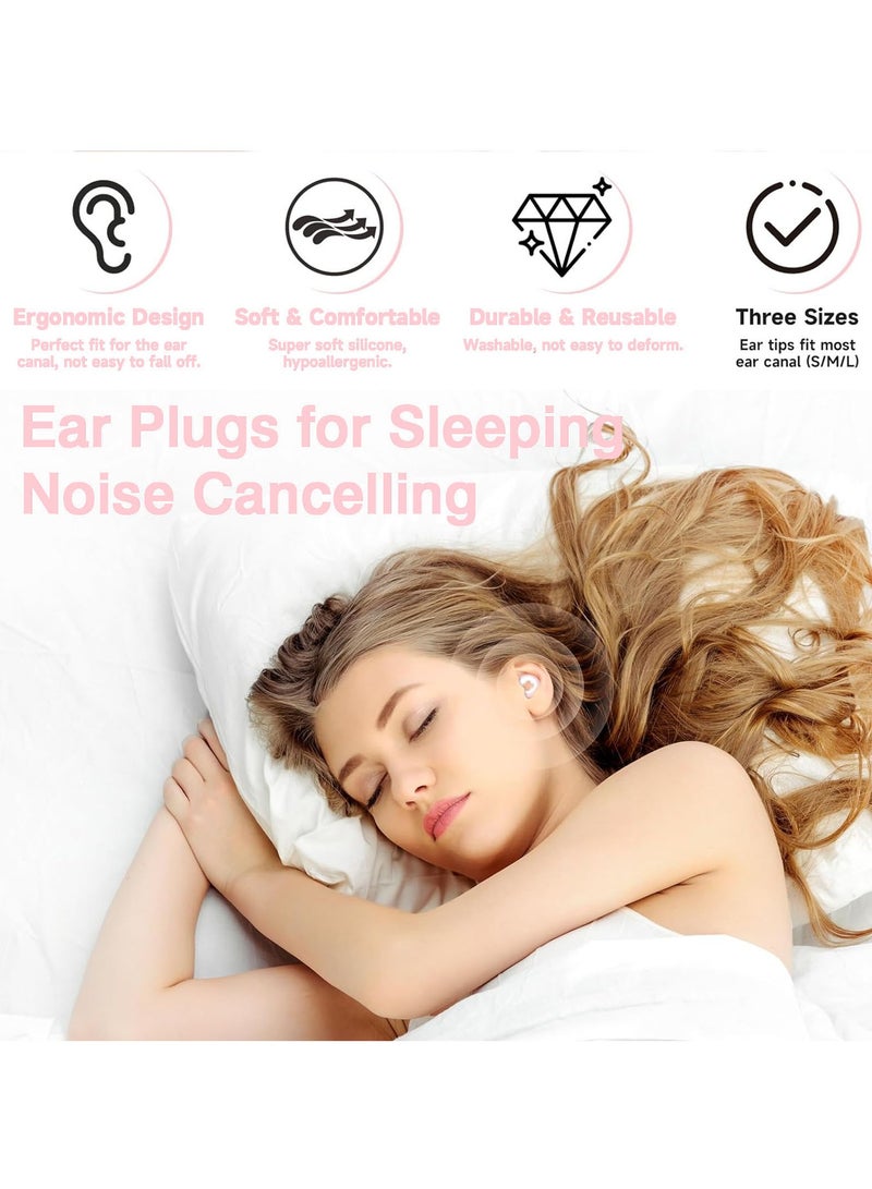 Silicone Noise Reducing Earplugs, Reusable Sleep Ear Plugs with Replaceable Earplugs and Storage Case, Suitable for Sleeping, Studying, Travelling, Work, Concerts and Noisy Environments - Image 2