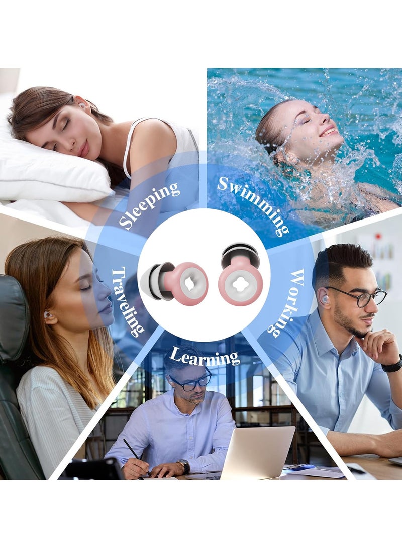 Silicone Noise Reducing Earplugs, Reusable Sleep Ear Plugs with Replaceable Earplugs and Storage Case, Suitable for Sleeping, Studying, Travelling, Work, Concerts and Noisy Environments - Image 5