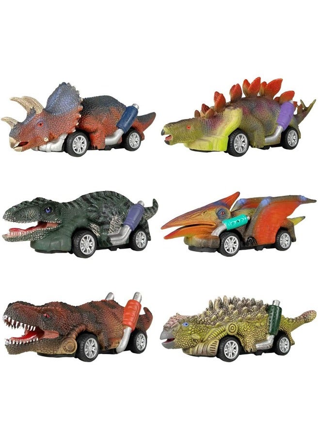 6PCS Simulation Dinosaur Toy Power Car - Image 1