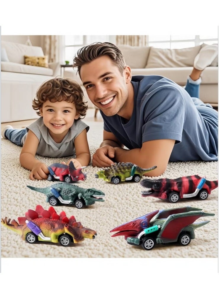 6PCS Simulation Dinosaur Toy Power Car - Image 2