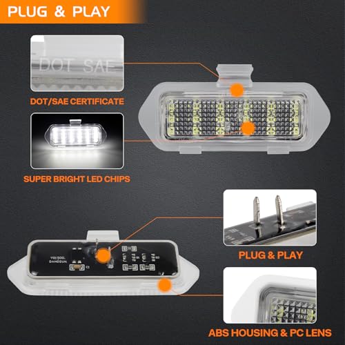 FetonAuto Puddle Lights LED Mirror Lights Assembly for 2003-2006 Chevy Silverado GMC Sierra 1500 Yukon Denali XL 1500 2500 Tahoe Suburban Cadillac Escalade ESV Chevrolet Avalanche - Image 4