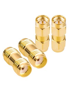 SUNSAR 4 PCS SMA Connectors Kit Antenna Cable Connector SMA Male to Male SMA Female to Female RF Coax Adapter Kit for WiFi Antenna Coaxial Extension Cable Wireless LAN Devices  - Image 1