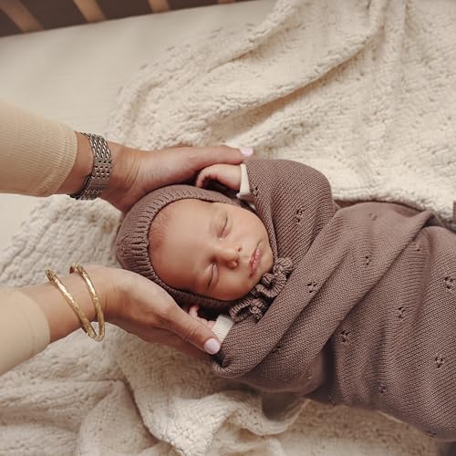 Bleu La La Luxury Organic Cotton Pointelle Baby Blanket (Powder Blue) - Image 5