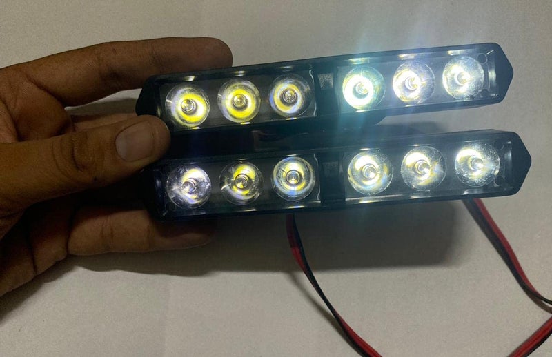 AUTO MT UNIVERSAL 2PC/SET BIKE CAR TRUCK LED WHITE ONLY Light 6 LED Bar 36W Bright Emergency Strobe Lights WHITE Color With Flashing Blinking Waterproof - Image 4