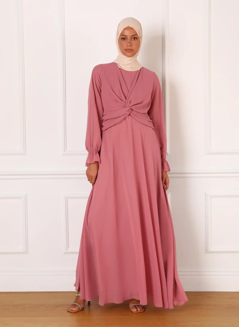 Refka by modanisa Dark Rose - Evening Dresses - Refka