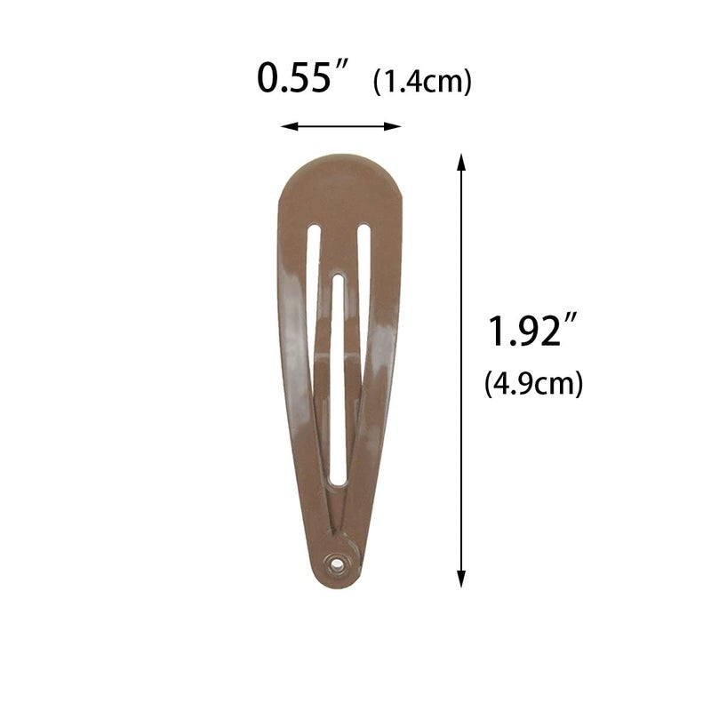 PIDOUDOU 40 Counts Colorful Metal Snap Hair Clips 2 Inch Barrettes for Women Accessories (brown) - Image 2