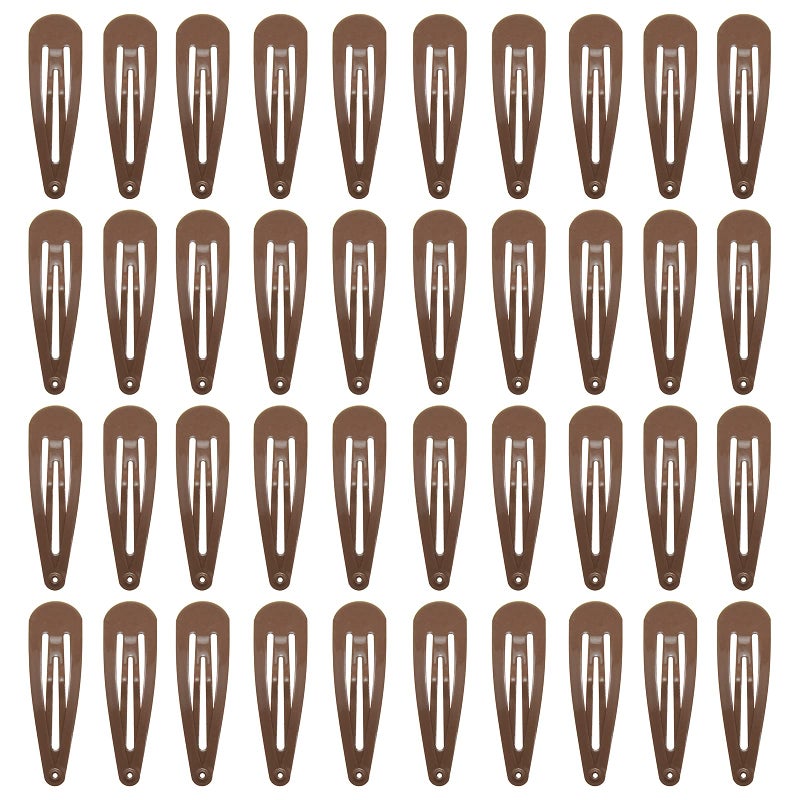 PIDOUDOU 40 Counts Colorful Metal Snap Hair Clips 2 Inch Barrettes for Women Accessories (brown) - Image 1