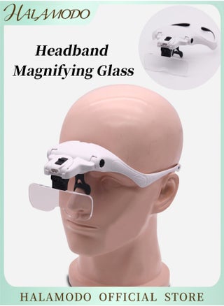 Headband Magnifying Glass of USB Charging Hands Free Head Magnifier with LED Light Professional Jeweler's Loupe Light - pzsku/ZB295D43B36D325B910A3Z/45/_/1730082690/f709e705-fc9f-491b-b9ad-49c6b96d0db6