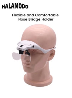 HALAMODO Headband Magnifying Glass of USB Charging Hands Free Head Magnifier with LED Light Professional Jeweler's Loupe Light  - Image 2