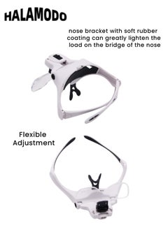 HALAMODO Headband Magnifying Glass of USB Charging Hands Free Head Magnifier with LED Light Professional Jeweler's Loupe Light  - Image 5