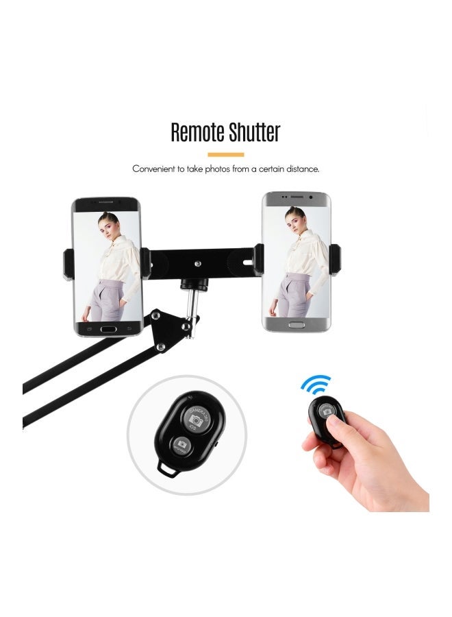 NIBEMINENT 7-Piece Scissor Arm Metal Phone Stand Kit Black/Pink - Image 3