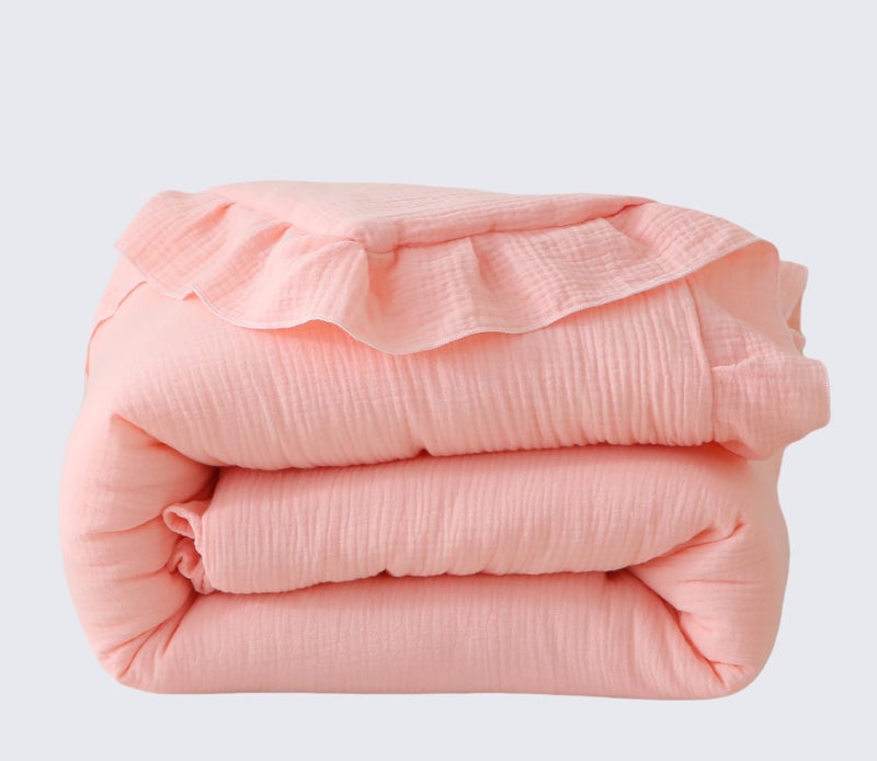 CLoucl 100% Cotton Muslin Crib Comforter/Quilt,Ultra Soft Cozy Reversible Baby Blanket,All Season Toddler Blankets for Boys and Girls, Machine Washable,41"x48" - Image 1