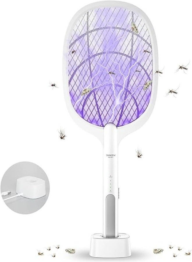 HAVEN 3500V USB Rechargeable Electric Fly Swatter with Charging Base, LED Light Bug Zapper for Home & Outdoor Use, Mosquitoes, Flies, Bees & Moths Killer - Image 2