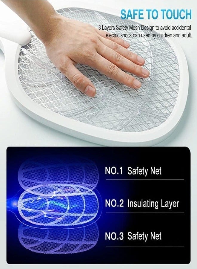 HAVEN 3500V USB Rechargeable Electric Fly Swatter with Charging Base, LED Light Bug Zapper for Home & Outdoor Use, Mosquitoes, Flies, Bees & Moths Killer - Image 4