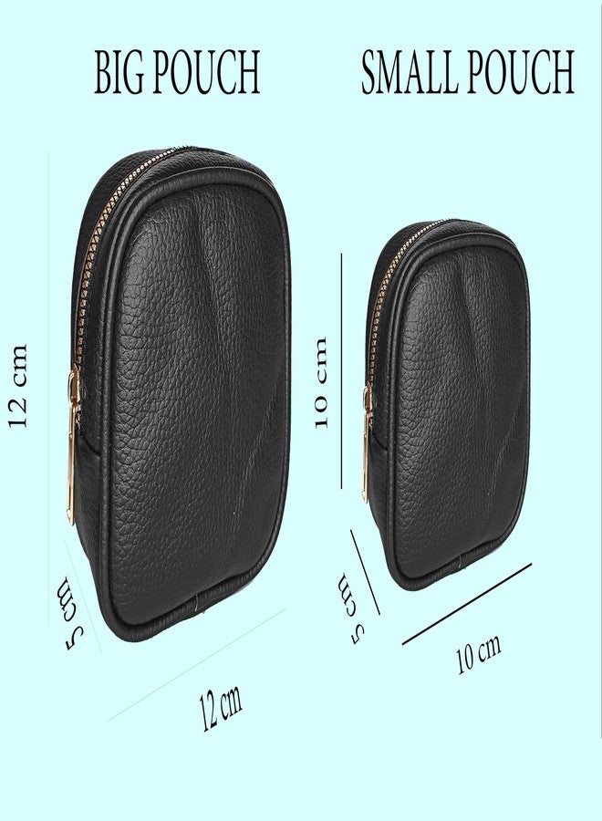 Kartbrink Lipstick Pouch for Women Mini Travel Bag Small Travelling Jewellery Keychain Coinpouch Small Pouch Combo Set (Black) - Image 3