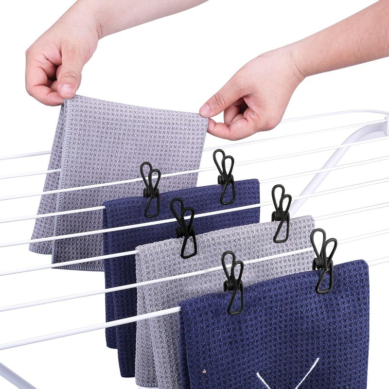 Riveda 30 Pack Black Chip Bag Clips for Food - PVC 2 Inch Coated Sealer for Sealing Food - Paper Holder, Clothesline Clip for Laundry Hanging, Kitchen Bags, Multipurpose Clothes Pins - Image 4