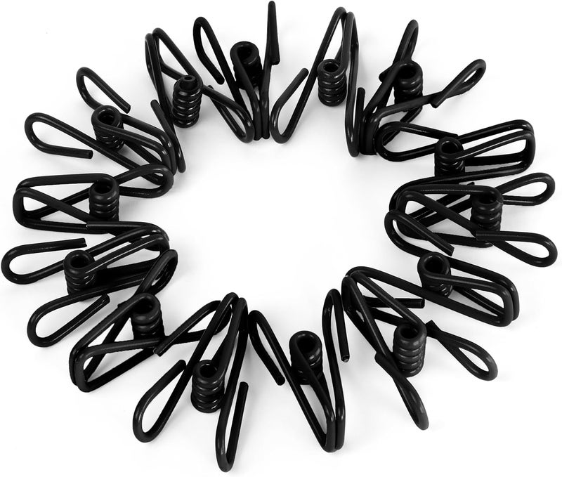 Riveda 30 Pack Black Chip Bag Clips for Food - PVC 2 Inch Coated Sealer for Sealing Food - Paper Holder, Clothesline Clip for Laundry Hanging, Kitchen Bags, Multipurpose Clothes Pins - Image 1