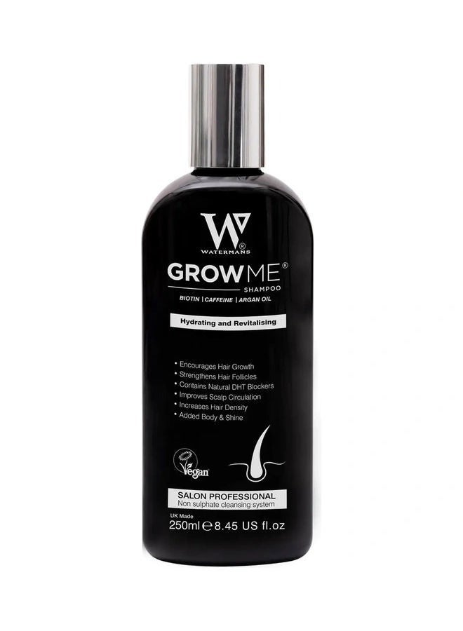 Waterman's Shampoo Enriched with Biotin, Caffeine and Argan Oil to Moisturize and Revitalize Hair, 250 ml