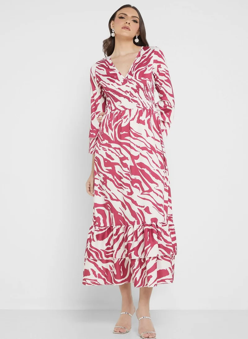 ELLA Zebra Print Maxi Dress