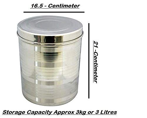 RJ kitchenware Store Steel Storage Box - 2kg, 3 kg, 2 Pieces, Silver (Rajlakshmi's) Stainless Steel Container/Box/Dabba Set with lid, Kothi Set 2 - Image 3