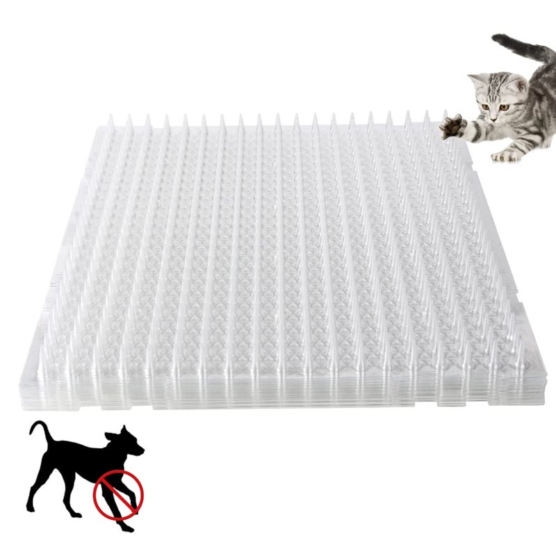 16Pcs Cat Spike Mat Outdoor Indoor Cat Deterrent Scat Mat Keep CatsDogs Off Counter Pet Deterrent Training Mats Plastic Mats with Spikes 183 Sqft16 x 13