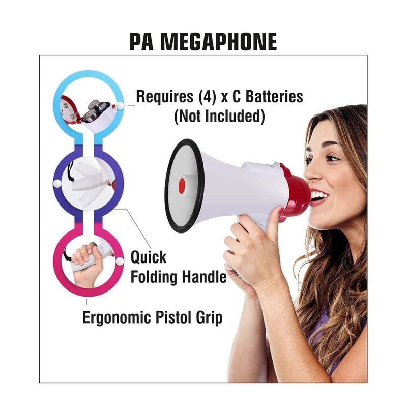 MX 30 W Handheld Megaphone with Siren Alarm – Portable PA Speaker for Indoor & Outdoor Use - Image 4