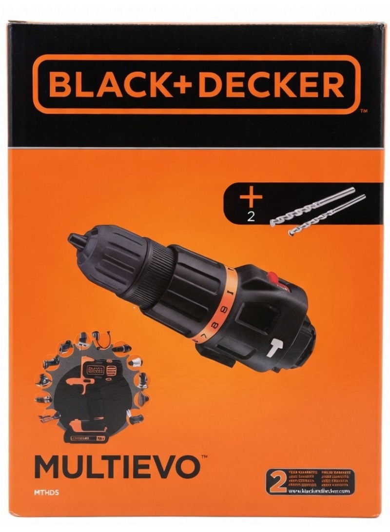 BLACK+DECKER Multi-Evo Hammer Attachment Orange & Black With 2 Drill Bits - Image 1