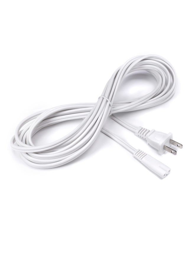 THE CIMPLE CO Figure 8 Power Cord (2 Prong) with Premium Quality Copper Wire Core - Non Polarized for Satellite CATV Game & Sony - NEMA 1-15P to C7 / IEC 320 - UL Listed - White 10ft Power Cable - Image 1