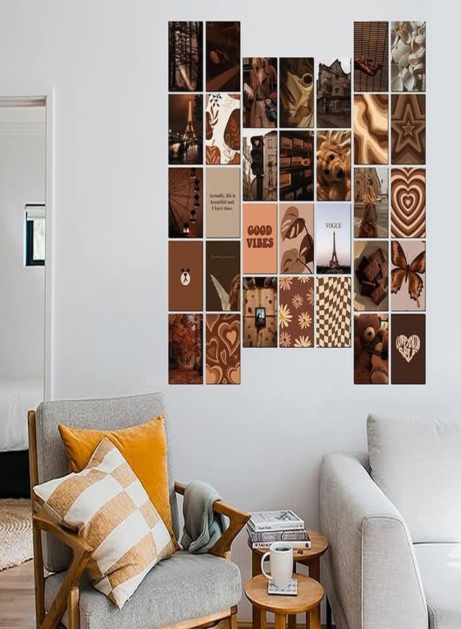 KARTMEN Pack of 32 Brown Lovers Wall Collage Kit Posters - 4 x 6 Inches Posters for Room Wall Decoration of Bedroom, Office, Living Room, Dorm Room - Glue Dots Included, Cardstock - Image 3