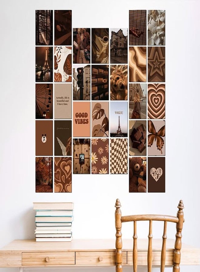 KARTMEN Pack of 32 Brown Lovers Wall Collage Kit Posters - 4 x 6 Inches Posters for Room Wall Decoration of Bedroom, Office, Living Room, Dorm Room - Glue Dots Included, Cardstock - Image 2