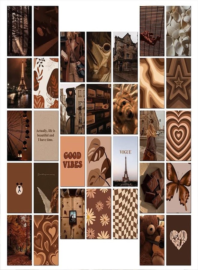 KARTMEN Pack of 32 Brown Lovers Wall Collage Kit Posters - 4 x 6 Inches Posters for Room Wall Decoration of Bedroom, Office, Living Room, Dorm Room - Glue Dots Included, Cardstock - Image 1